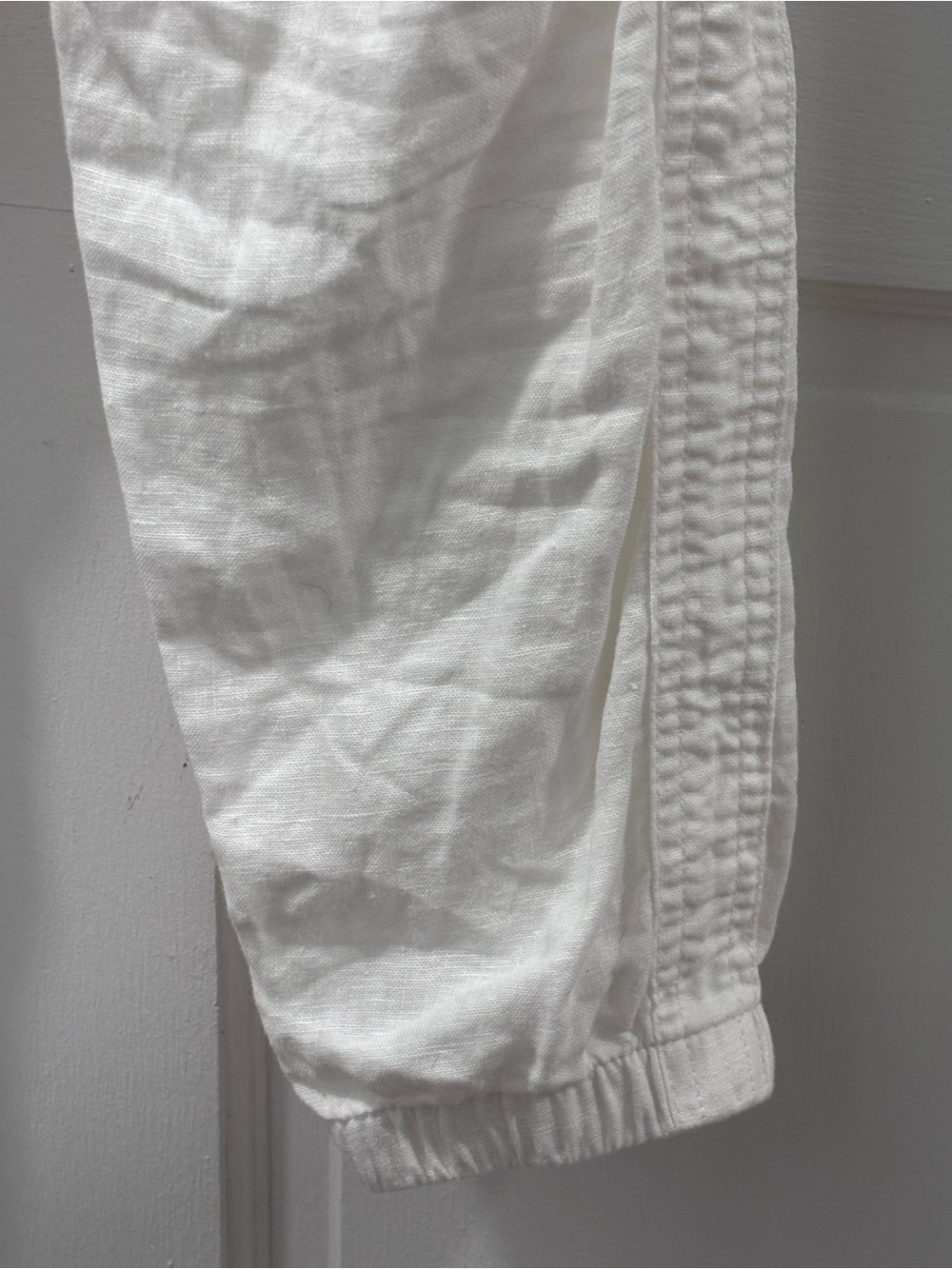 Athleta Women’s Cabo 100% Linen Joggers Size 0 White Lightweight Athleisure - Picture 8 of 9